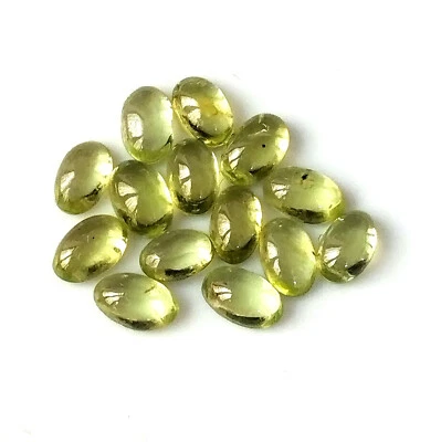 3X5 mm Oval Natural Green Peridot Cabochon Calibrated Wholesale Loose Gemstone - Image 1 of 4