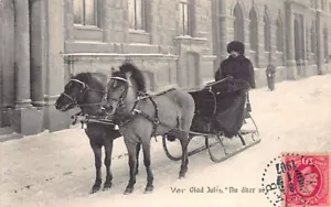 Sweden - Glad Jul - Nu åker vi - Horse sled - Merry Christmas - Now we go - Picture 1 of 2