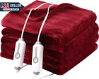 DUODUO Electric Heated Blanket Queen Size 84"X90" with Dual Controls, Reversible