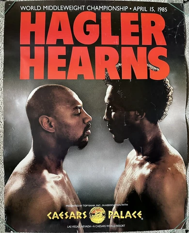 Marvelous Marvin Hagler vs Thomas Hitman Hearns Onsite Boxing Poster 1985 Cover