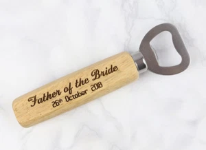 Groomsman gift, Wooden engraved wedding bottle opener, Personalised bottle opene - Picture 1 of 3