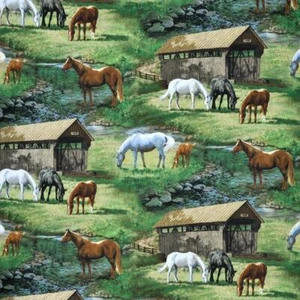 Sweetwater Bridge Scenic Sewing Quilting Cotton Fabric 1/2 Yard - Picture 1 of 1