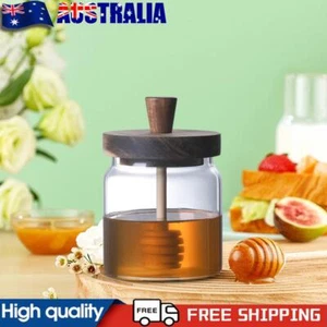 Honey Pot with Dipper and Lid 18oz Glass Honey Jar Honey Dispenser Honey Jar Pot - Picture 1 of 10