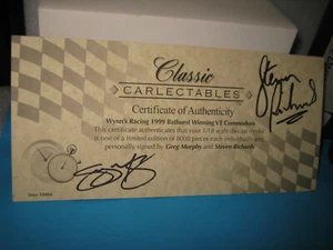 CLASSIC 1/18 COA CERTIFICATE AUTHENTICITY ONLY 1999 BATHURST WIN MURPHY RICHARDS - Bild 1 von 3