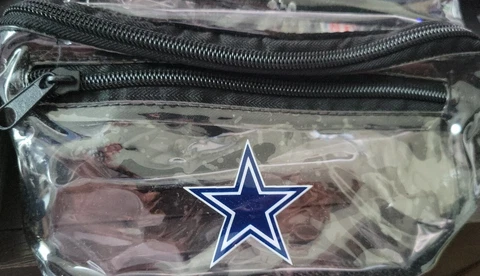 Dallas Cowboys Fanny Waist Pack Clear, NFL Stadium Approved Cover