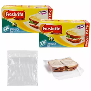 640 Ct Value Packs Sandwich Bags Fold Top Food Storage Snack Reusable BPA Free - Picture 1 of 1