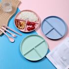 Wheat Straw Food Tray Reusable Compartment Plate Round Divided Plate  Snack