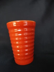 Vintage Bauer Orange Red Ring 4 1/2" Tumbler 12 ounce Excellent Used Condition - Picture 1 of 11