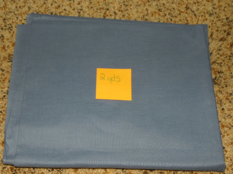 2 YDs Blue Unbranded Solid Plain Quilt Fabric - Image 1 of 1