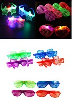 LED Shutter Glasses Men Women Flashing Light Up Rave Party Glow Eye-wear LOT UK