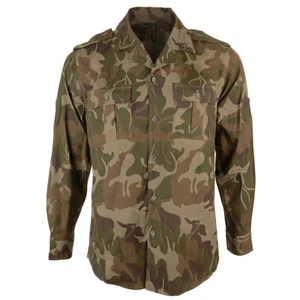 Original 100% Cotton Romanian Army M90 Field Shirt - Leaf Camo Button-Up - Picture 1 of 7