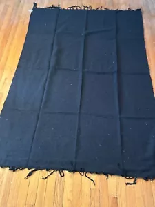Mexikanische Serape Falza Fransen Decke Strand Yoga 80" x 52" schwarz 10 - Bild 1 von 6