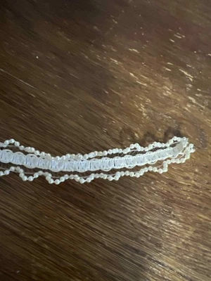 Cinta de encaje vintage McGinley Mills nupcial perla crudo con cuentas #146 9 yardas boda Foto 1 de 3