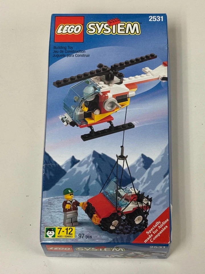 LEGO SYSTEM 2531 HELICÓPTERO DE RESCATE / JEEP ESPECIALMENTE HECHO PARA COMPAÑÍAS AÉREAS Foto 1 de 4