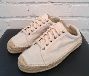 Soludos Anthropologie Izzy Espadrille Canvas Shoes Cream Woman's Size 9.5 - Picture 1 of 15
