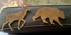 Deer And Bear Weathered Metal Wall Mounts - Picture 1 of 4