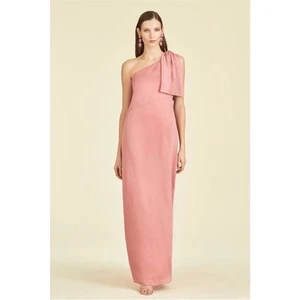 NWT Sachin + Babi Chelsea One Shoulder Bow Rouge Dusty Pink Gown Dress - Picture 1 of 8