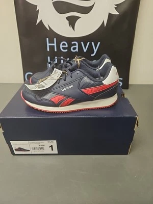 Brand New Size 1 Kids Reebok Royal CL Jog 3.0 (Navy/Red/White) Shoes - Image 1 of 4