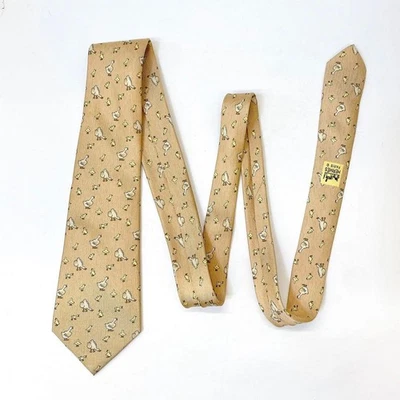 Corbata Hermes seda pato beige muy buen estado - Imagen 1 de 4