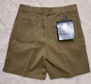 Pantalones Cortos Chaps Ralph Lauren Para Hombres Plisados Sarga Marrón 34 Plisados - Imagen 1 de 14