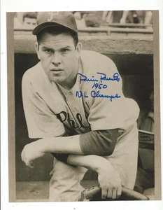 ROBIN ROBERTS"1950 NL CHAMPIONS" SIGNED IN 05/2003 "THRU THE MAIL" 8X10 PHOTO - Picture 1 of 2