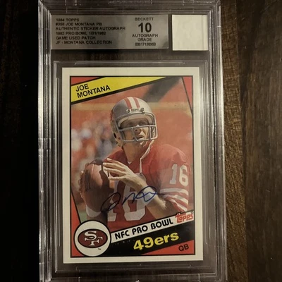 1984 Topps - Joe Montana Подлинная Наклейка Авто, 82' игровая б/у нашивка...КОЗЕЛ - Изображение 1 из 4