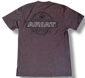 Ariat Herren Größe Medium Braun Grafik Kurzarm T-Shirt Logo Doppelseitig - Bild 1 von 6