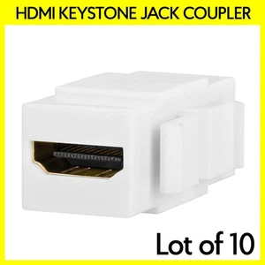10 Pack HDMI 2.0 Female to Female Keystone Jack Snap-in Cable Coupler Wall Plate - Picture 1 of 3