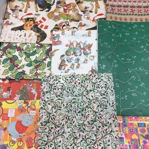Vintage Huge Gift Wrapping Paper Scrap Lot- DIY Christmas 50 Pattern Variety - Picture 1 of 7