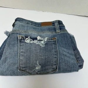 Judy Blue Mid-Rise Distressed Destroyed Denim Jean Shorts Size XL Style#15201 - Picture 1 of 5