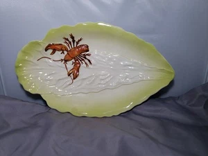 Vtg Carlton Ware Lobster Cabbage Leaf Salad Plates Dish England 11.5” Set 2 - Picture 1 of 8