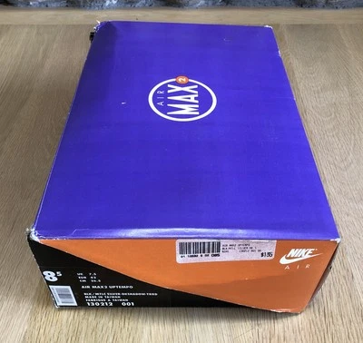 De colección Nike Air Max2 Uptempo Vacías **Solo Caja** De Colección Años 90 Púrpura Naranja 8.5 Foto 1 de 4