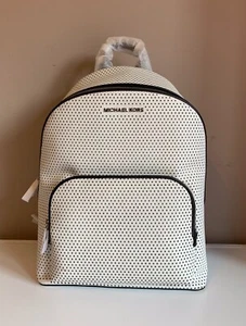 Michael Kors Lacey MD Backpack Leather OpticWhite/ Black 35S9SLCB6T BNWT - Picture 1 of 12