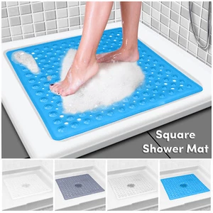 Non Slip Bath Mat 53 x 53 cm Shower Mat Bathtub Anti-Mold Rubber Strong Suction - Picture 1 of 41