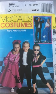McCall's Pattern 2885 Adults' 50's Costumes Kids And Adults Large/XL - Picture 1 of 2