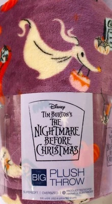 The Nightmare Before Christmas Fleece Throw 72" x 60" Blanket So Soft! - Image 1 of 4