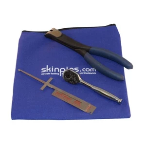 HERRAMIENTA DE AVIÓN PINZAS HI LOK / TRINQUETE / DIPPER - KIT DE CALIBRE EN BOLSA DE ALMACENAMIENTO - Imagen 1 de 1