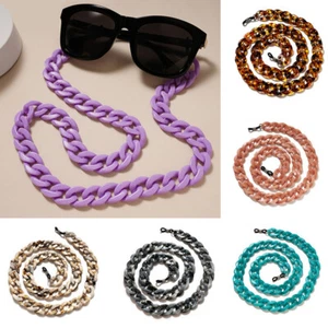 Acrylic Chunky Sunglasses Chain Non Slip Eyeglasses Lanyards Glasses Chain Strap - Picture 1 of 43
