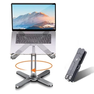 Laptop Stand with 360 Rotating Base Computer Notebook Laptop Riser Metal Hold... - Picture 1 of 7