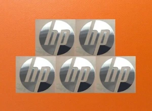 5 pcs HP Skylake Silver Chrome Color Sticker Logo Decal Badge 40mm x 40mm - Picture 1 of 1