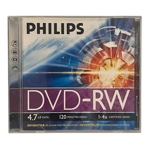 Philips DVD-RW Rohling 4.7GB 120min 1 Stück NEU & unbenutzt - Bild 1 von 2