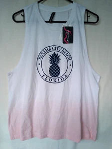Miami Style Panama City Beach Florida USA Sleeveless Chambray Tank Top L New - Picture 1 of 6