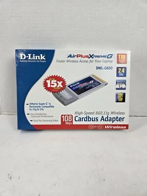 Adaptador Cardbus Inalámbrico D-Link Air Plus Xtreme G DWL-G650 Nuevo Caja Abierta Foto 1 de 4