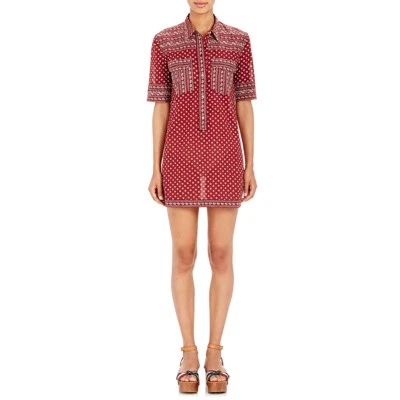 $220 ISABEL MARANT ETOILE Voile Lexine Camisa Bandana Vestido Estampado Vino 38 Foto 1 de 4