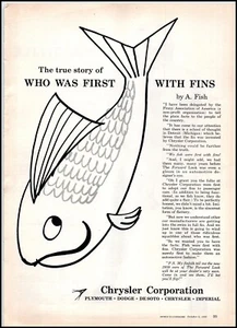 1958 Chrysler Corporation PRINT AD The True Story Of Who Was First With Fins BX3 - Picture 1 of 1