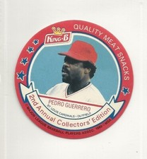 1989 King B Baseball Disc - #20 - Pedro Guerrero - St. Louis Cardinals