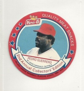 1989 King B Baseball Disc - #20 - Pedro Guerrero - St. Louis Cardinals
