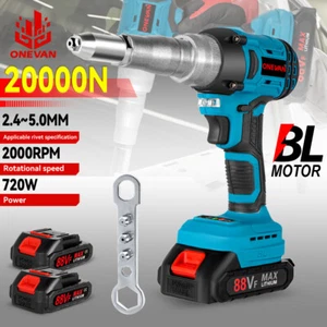Cordless Electric Rivet Gun Brushless 2 Battery with LED For Makita 18V Li-ion - Picture 1 of 19