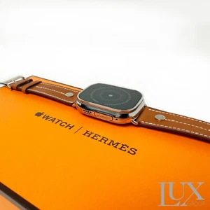 Apple Watch Ultra 2 49mm mit Hermes Clous de Selle Lederarmband - Bild 1 von 12