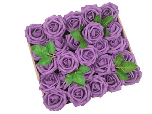 25/50pcs Artificial Flower Real Touch Foam Roses Wedding Bouquet Bridal 12 Color - Picture 1 of 63